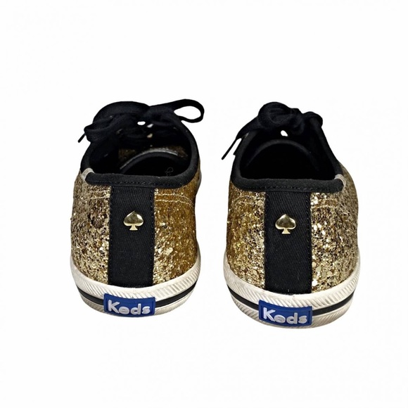 Kate Spade NY Keds Glitter Gold Sneakers, 7.5 - Picture 3 of 16